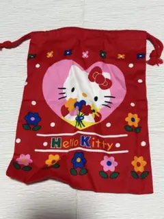 ハローキティ 布製ポーチ 赤 新日本証券