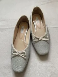 EVOL イーボル美品 ラメ シルバー フラットシューズ バレエシューズ23cm