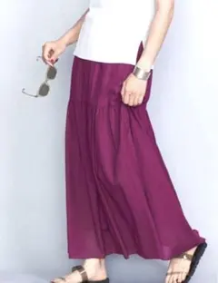 UNITED ARROWS  ティアード ロングスカート 綿100%  マキシ丈