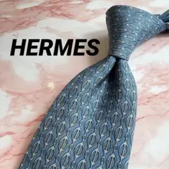 エルメス ネクタイ ファソネ柄 H柄 水色 ジャガード 光沢感 - メルカリ