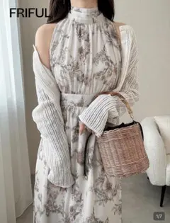 FRIFUL レディースサマー小花柄バケーションワンピース