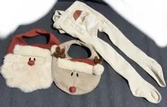 サンタタイツとサンタ・トナカイビブ　3点セット