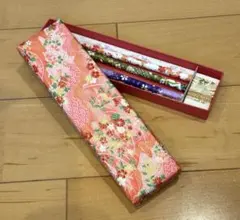 花柄和風筆箱4本セット
