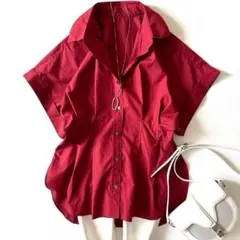 極美品 ガリャルダガランテ ウエストタックシャツ 日本製 23SS 秋色 赤
