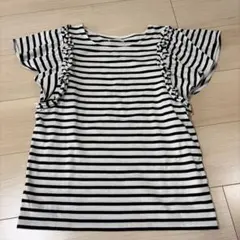 earth music&ecology ストライプフリルTシャツ