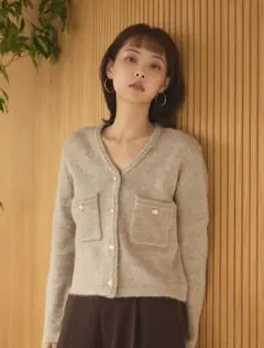 【GRL】ラメ ニットVネックカーディガン フリーサイズ 美品