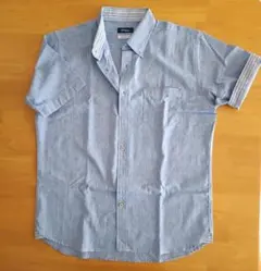 Navy. 半袖 ボタンダウンシャツ ライトブルー Lサイズ