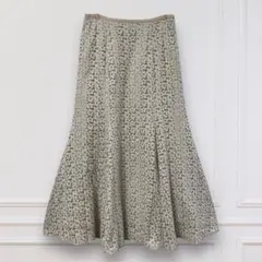 【ナチュラルビューティーベーシック】マーメイドフレアスカート レース M