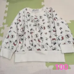 HELLO KITTY 長袖裏起毛トレーナー ホワイト 100cm
