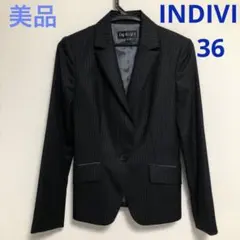 INDIVI インディヴィ　大人かっこいいテーラードジャケット　36 ネイビー