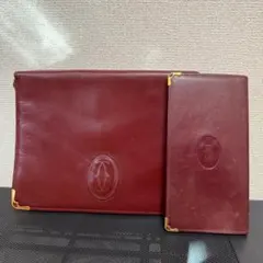 Cartier カルティエ ボルドー セカンドバッグ おまけ長財布付き