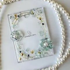 トレカキーホルダー　レジン デコ　硬質ケース トレカケース ブルー fc