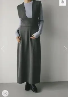 stylemixerのハイウエストサスペンダーニットスカート