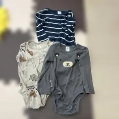 H&M ベビー ロンパース 長袖　74cm１枚、80cm２枚の３枚セット