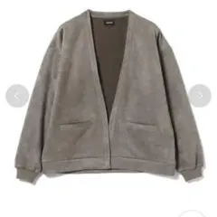 BEAMS フェイクスエード カーディガン S チャコールグレーのサムネイル