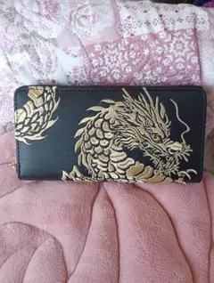 ドラゴン刺繍 長財布 黒 早い者勝ち大人気金運宝くじ龍神財布 - メルカリ
