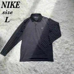 NIKE GOLF ナイキゴルフ ポロシャツ ボーダー L ブラック