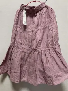 半額セール新品タグ付けコットンプリーツスカート130cmピンクインド綿100%