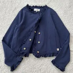 美品kate spadeケイトスペード ネイビー　フリル　カーディガン