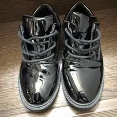 美品　ZARA ブラック フォーマルシューズ 2G 18.5センチ