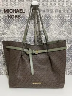 【良品】MICHAEL KORS マイケルコース トートバッグ MK柄 レザー