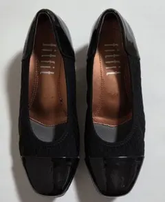 fitfit ブラック ウェッジヒールパンプス