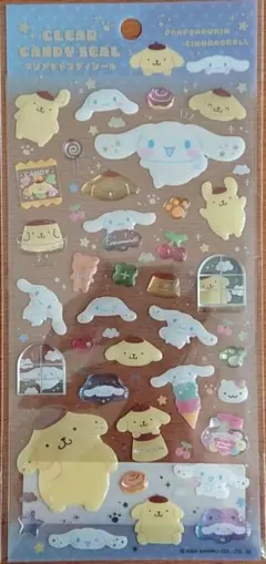 サンリオキャラクターズ クリアキャンディシール ポムポムプリン•シナモロール
