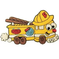 アイロンワッペン 消防車 イエロー キャラクター 乗り物 デザイン