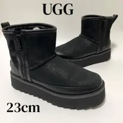 UGG アグ 厚底ブーツ　クラシック リベル バイカー ミニ 黒 23cm