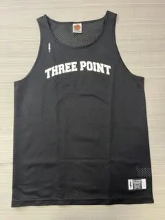 Three Point ブラック タンクトップ Lサイズ　バスケットボールウェア