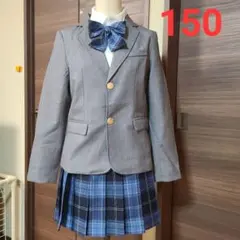 フォーマル ブレザー スーツ 卒業式 受験 ブルー チェック グレー150cm