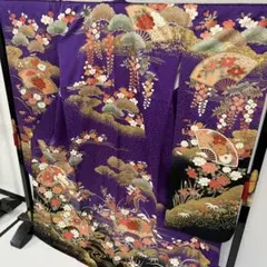 けいさん様専用ページ振袖 豪華絢爛 正絹 扇に菊 金駒刺繍 広衿 袷 翼-503
