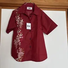 Ryukyu Style 半袖シャツ レッド トライバル柄 新品 - メルカリ