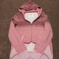 00sOld　UNIQLO　ジップアップパーカー　ダブルジップ　ネイティブピンク