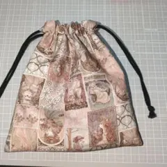 猫の森美術館　巾着袋　ネコ