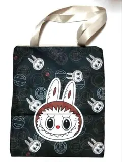 LABUBU トートバッグ ブラック ラブブ キャラクター ファスナー付き