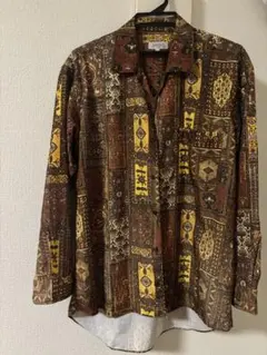 総柄シャツ レトロ柄 ヴィンテージ 長袖シャツ GIGOLO メンズ