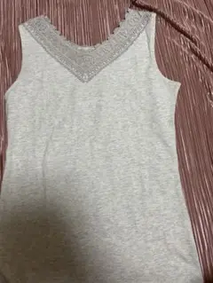 lecolisグレー レース付き2WAYタンクトップ