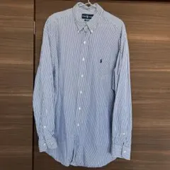 ラルフローレン YARMOUTH BDストライプシャツ 青