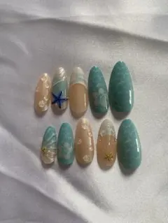 ネイルチップニュアンス海ぷっくりアザラシごまちゃん貝903再販