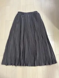 【美品】earthプリーツ ロングスカートチャコールグレイ