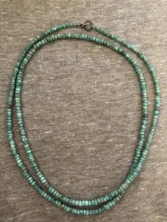 天然石 翡翠丸玉ビーズネックレス