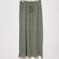 レプシィム スカート スリット裾 花柄 M 緑 ポリエステル お出かけ