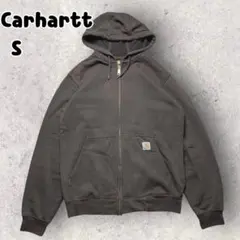 カーハート スウェット パーカー フーディー フルジップ 裏起毛 ブラウン S