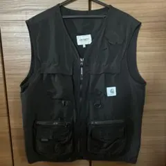 美品 carhart フィッシングベスト ミリタリー wip 黒 ブラック M