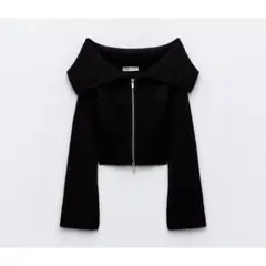新品未使用★ZARA ザラ ジップアップ リブニット カーディガン