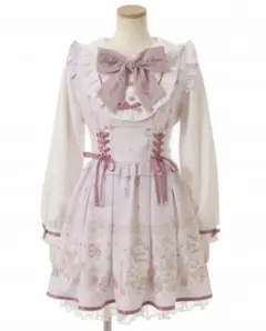 LIZLISA Romantic Cosmetics柄ワンピース ブルー LIZLISA Romantic Cosmetics柄ワンピース リズリサ 水色 - メルカリ