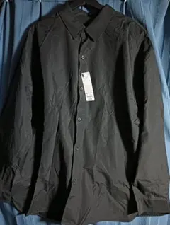 タグ付未使用 GU スリットロングシャツ XL ブラック