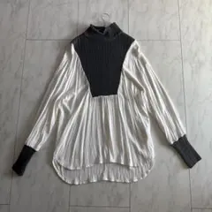 ZARA 異素材タートルネック長袖シャツ