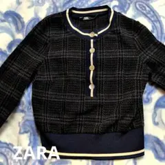 ZARA　長袖ツイードカットソーsize　Мのサムネイル
